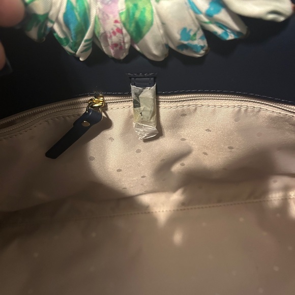 NWOT Kate Spade Ridgefield Street Katarina Colorful Scarf Wood & Denim Satchel - Picture 8 of 10